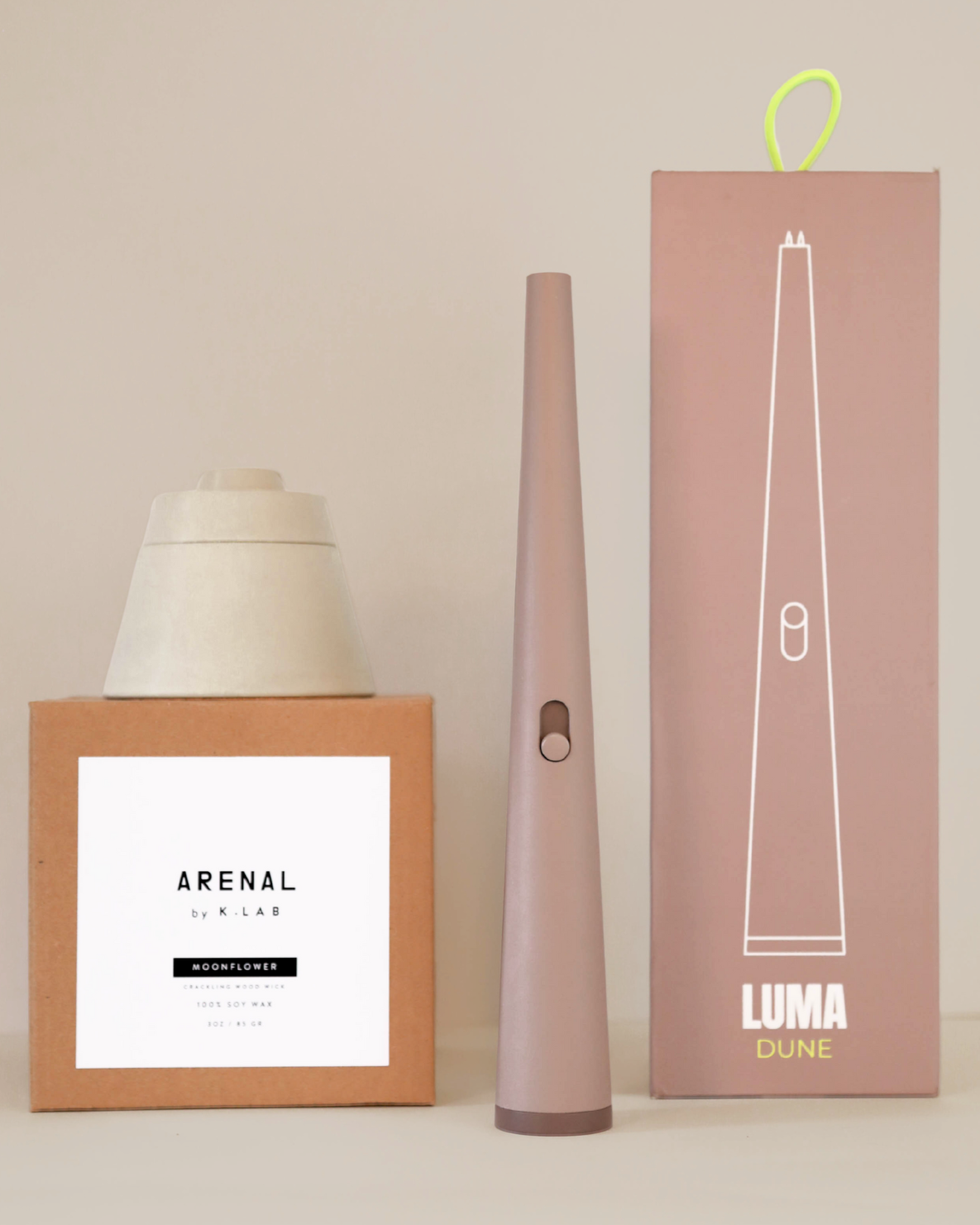 Ritual Set 2 - Flume Lighter (Dune) + Arenal Candle (Grey)