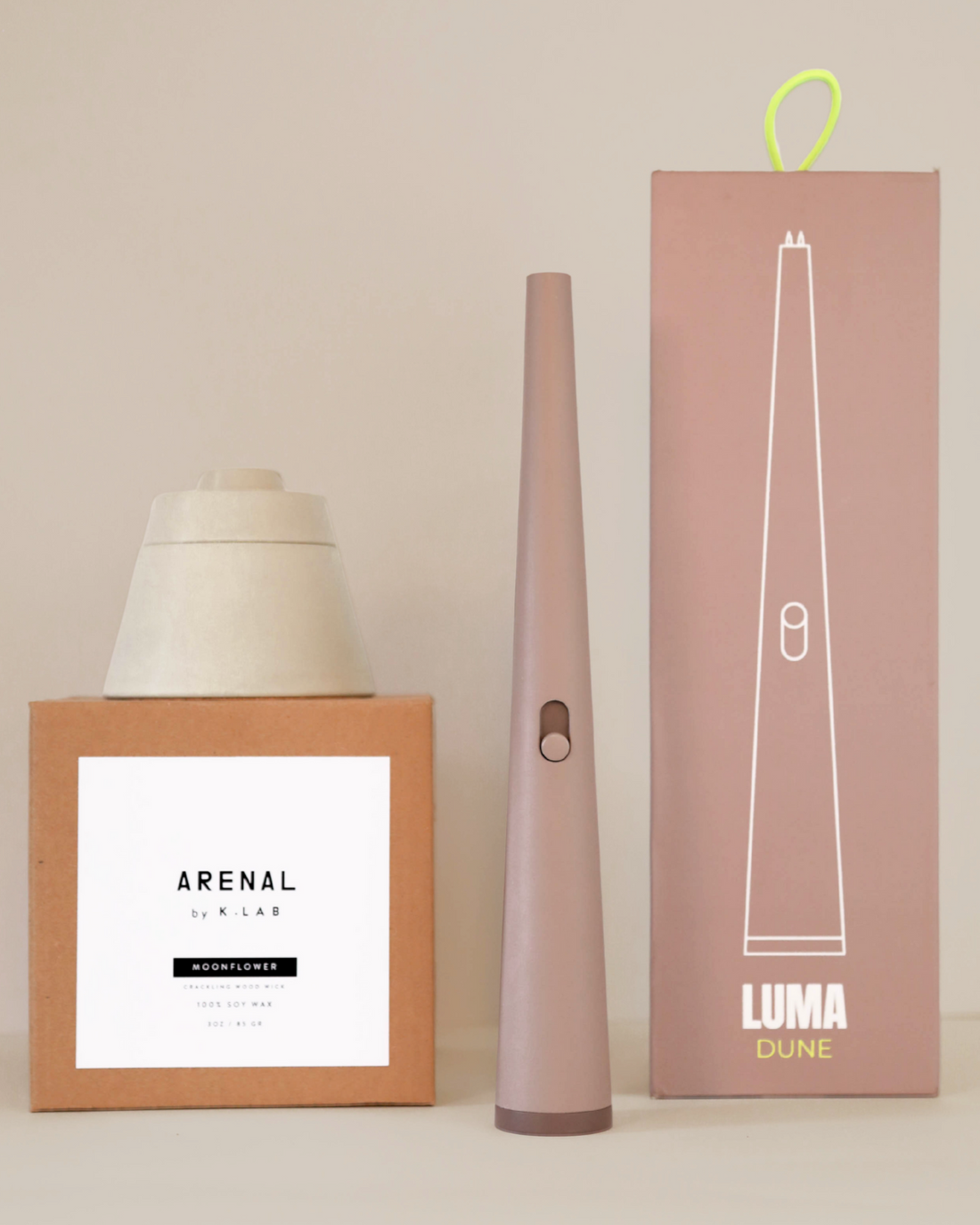 Ritual Set 2 - Flume Lighter (Dune) + Arenal Candle (Grey)