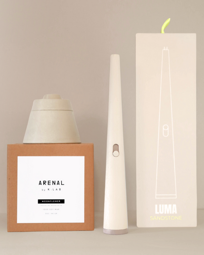 Ritual Set 1 - Flume Lighter (Sandstone) + Arenal Candle (Grey)